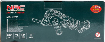 Urządzenie wielofunkcyjne oscylacyjne akumulatorowe AKUMULTISYSTEM 20V Nac + akumulator 2.0Ah MT-LI-ST-20V