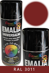 Farba emalia ftalowa uniwersalna czerwono-brązowa do drewna, metalu, betonu i plastiku RAL 3011 EUROCOLOR 400 ml