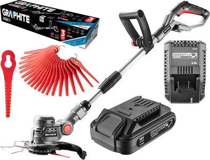 Podkaszarka akumulatorowa do trawy Energy+ 18V Graphite 58G030 + akmulator 2Ah + ładowarka