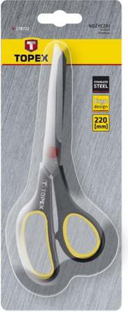 Nożyczki z uchwytem gumowym ze stali nierdzewnej o długości 140 mm Topex 17B714
