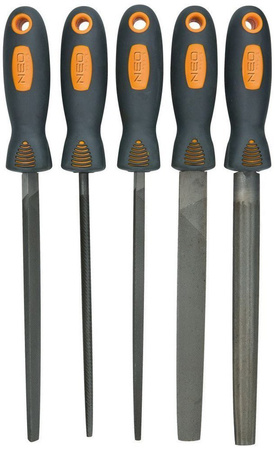 Zestaw pilników do metalu wykonanych ze stali stopowej T12 o długości 200 mm 5 sztuk Neo 37-610