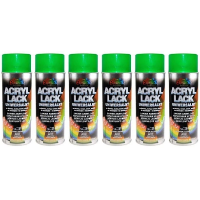 EuroColor fluorescencyjny zielony spray 400 ml farba akrylowa RAL 9015 - 6 sztuk