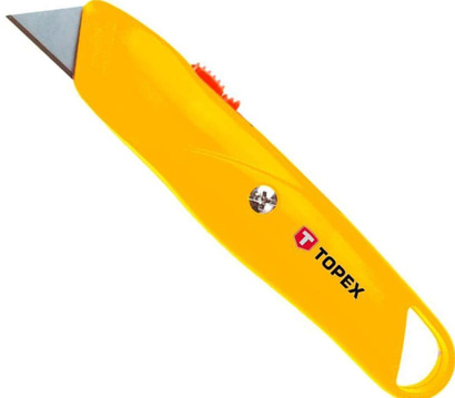 Nóż z ostrzem trapezowym z metalowym korpusem o szerokości ostrza 33 mm Topex 17B140