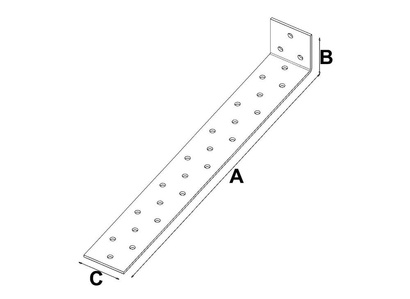 Łącznik budowlany kątowy ciesielski KK3 o wymiarach 400 x 40 x 40 mm