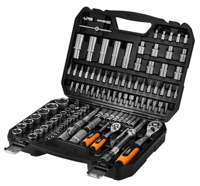 Zestaw kluczy nasadowych 1/2", 1/4" 110 elementów Neo 10-211