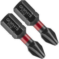 Bity udarowe ze stali S2, PH2 1/4" o długości 25 mm 2 sztuki Graphite 56H501