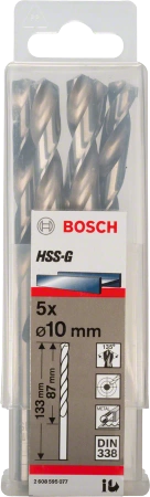 Wiertło kręte szlifowane do metalu HSS Bosch 10x133 mm 5 sztuk