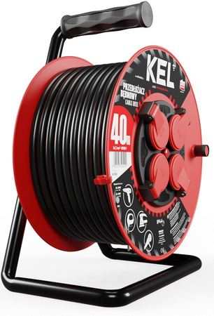 Przedłużacz elektryczny bębnowy warsztatowy o długości 40 m KEL PB-PRO/D/40M/3X2,5/H05RR-F
