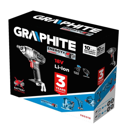 Klucz udarowy akumulatorowy Energy+ 18V Graphite 58G018 body