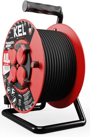 Przedłużacz elektryczny bębnowy warsztatowy o długości 40 m KEL PB-PRO/D/40M/3X1,5/H05RR-F