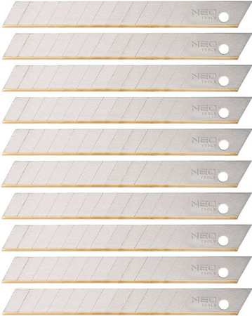 Ostrza łamane wymienne tytan o szerokości ostrza 9 mm 10 sztuk Neo 64-220