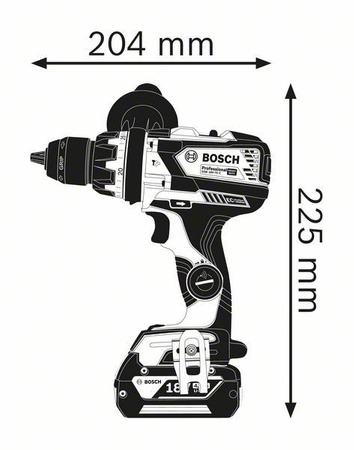 Bosch wiertarko-wkrętarka udarowa akumulatorowa z silnikiem bezszczotkowym GSB 18 V-110 C + L-BOXX body korpus