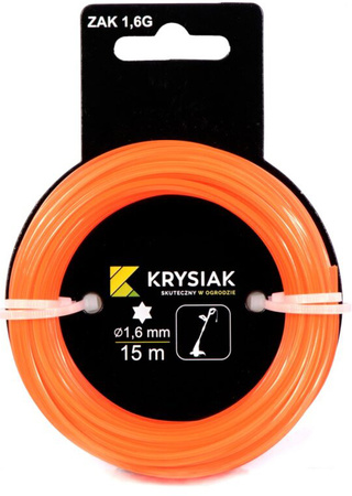 Żyłka tnąca do kos i podkaszarek Krysiak o średnicy 1,6 mm i długości 15 m