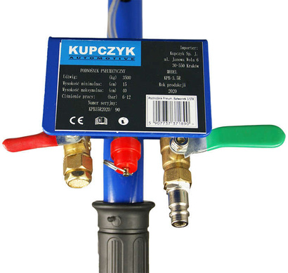 Podnośnik pneumatyczny bałwanek z ruchomym gryfem do udźwigu 3,5T Kupczyk