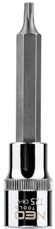 Końcówka Torx na nasadce ze stali CrV S2 o rozmiarze 1/2", T25 x 100 mm Neo 08-761