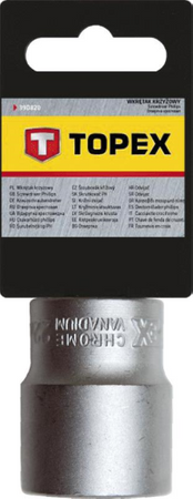 Nasadka sześciokątna krótka ze stali CrV o rozmiarze 1/2" 10 mm Topex 38D710