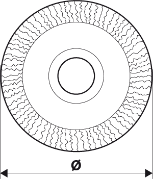 Szczotka druciana tarczowa odgięta do szlifierek kątowych o średnicy 100 mm x M14 Verto 62H112