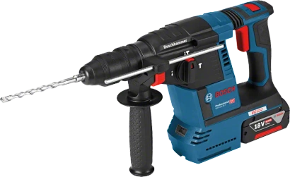 Młot udarowo-obrotowy akumulatorowy z uchwytem SDS plus + 2x5,5 Ah + walizka L-BOXX 136GBH 18V-26F Bosch