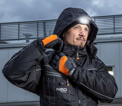 Czapka z latarką LED robocza USB Neo 81-621