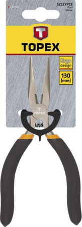 Szczypce precyzyjne wydłużone proste ze stali hartowanej o długości 130 mm Topex 32D726
