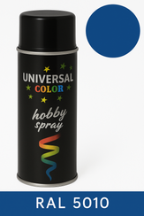 UniversalColor niebieski lazur połysk spray 400 ml - farba uni RAL 5010
