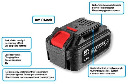 Zestaw startowy akumulator 18V 4.0 Ah + ładowarka Graphite