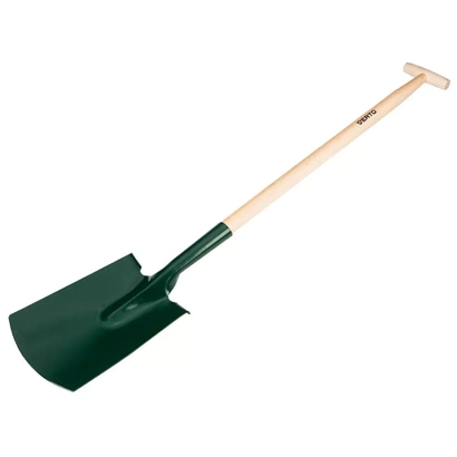 Szpadel prosty z trzonkiem drewnianym, uchwytem ,,T" typu amerykanin Verto 15G026