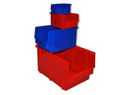 Pojemnik magazynowy warsztatowy plastikowy czerwony 30 x 14.5 cm ( NR. 2 )