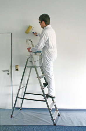 Drabina aluminiowa jednostronna 1x4 KRAUSE 3 + podest 150 kg