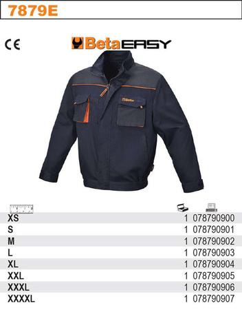 Kurtka robocza granatowa, lekka, materiał T/C, 180 g/m, z wstawkami Oxford, Beta