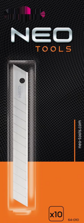 Ostrza łamane wymienne o szerokości ostrza 9 mm 10 sztuk Neo 64-210