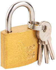 Kłódka żeliwna o średnicy jarzma 4 mm + 3 klucze Top Tools 90U270