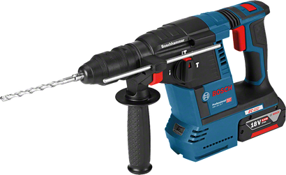 Młot udarowo-obrotowy akumulatorowy bezszczotkowy GBH 18V-26F Bosch Professional + 2x5.0Ah + L-BOXX