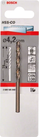 Wiertło kręte kobaltowe do metalu HSS COBALT Bosch 4,2x75 mm