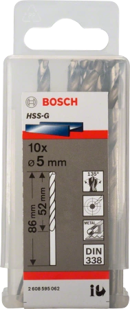 Wiertło kręte szlifowane do metalu HSS Bosch 5x86 mm