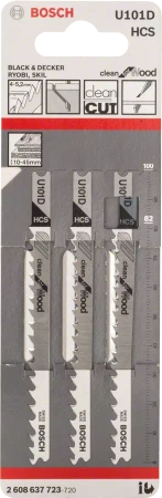 Brzeszczot do wyrzynarki do drewna CLEAN FOR WOOD Bosch U 101 D 3 sztuki