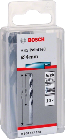 Wiertło kręte do metalu HSS POINTTEQ Bosch 4x75 mm 10 sztuk
