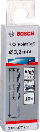Wiertło kręte do metalu HSS POINTTEQ Bosch 3,2x65 mm 10 sztuk