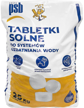 Sól w tabletkach do zmiękczania wody 25 kg