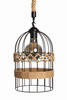 Lampa wisząca jutowa KLATKA boho