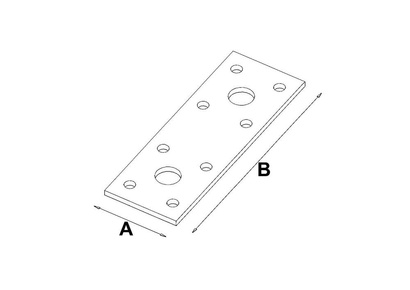 Łącznik budowlany płaski ciesielski ŁP1 o wymiarach 100 x 35 x 2,5 mm