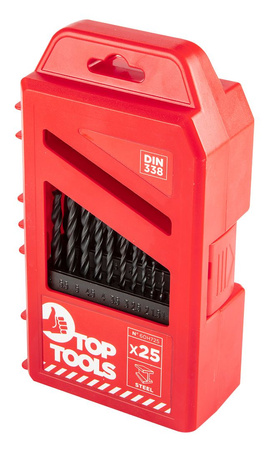 Zestaw wierteł do metalu HSS Top Tools 1-13 mm 25 sztuk