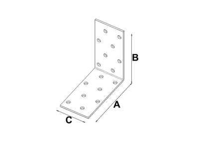 Łącznik budowlany kątowy ciesielski KM7 o wymiarach 80 x 80 x 40 mm