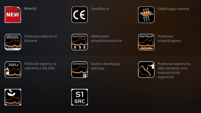 Półbuty robocze ochronne z podnoskiem stalowym r. 46 S1 SRC Neo 82-097