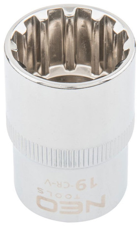 Nasadka Spline ze stali CrV o rozmiarze 1/2" 19 mm Neo 08-591