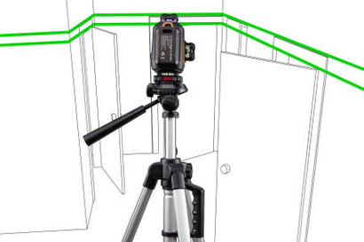 Laser liniowy samopoziomujący z wiązką zieloną Lamigo CROSS 4D