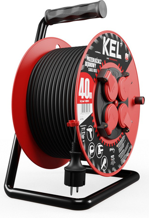 Przedłużacz elektryczny bębnowy warsztatowy o długości 40 m KEL PB-PRO/D/40M/3X1,5/H05RR-F