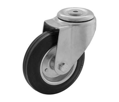 KOŁO OBROTOWE MOCOWANE NA OTWÓR STALOWO-GUMOWE 160 mm KJE-SG 160W (4008-160)