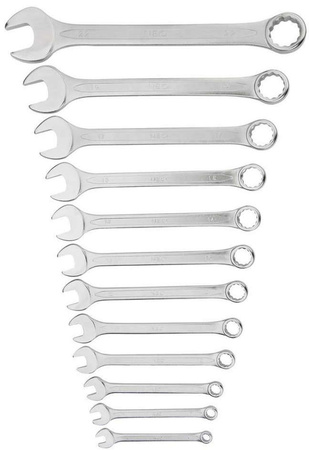 Klucze płasko-oczkowych o rozmiarach 6 - 22 mm 12 elementów Neo 09-752