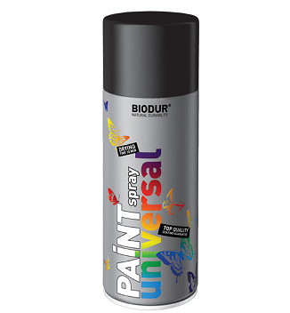 FARBA SPRAY CZARNA MAT RAL 9005 400ml BIODUR 6 sztuk